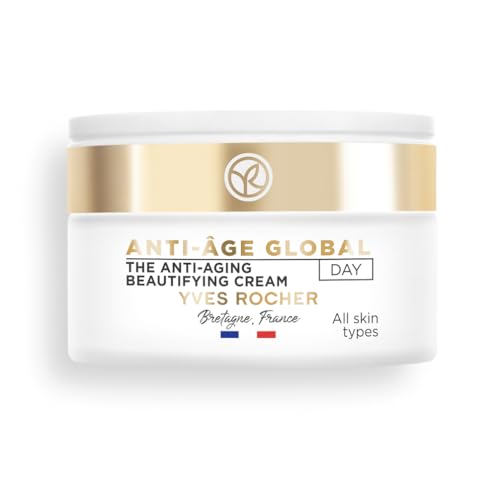 Yves Rocher ANTI-ÂGE GLOBAL - Crema Facial Antiarrugas Mujer - Crema Multi-acción Sublime Día - Pieles Normales - Para una Piel Sedosa, Suave y Radiante - 50 ml