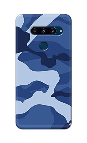 Image of Printed Hard Back Cover Case for LG V40 ThinQ Back Cover (Army Blue Pattern) -1302