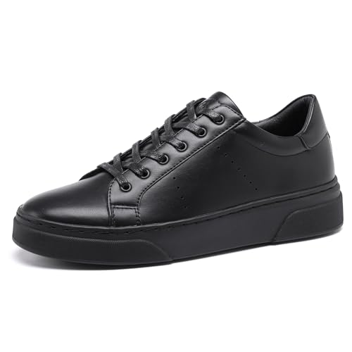 DECARSDZ Men's Fashion Sneakers Classic Lace-up Comfortable Skate Shoes Black