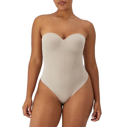 Maidenform Womens Tummy Shaping Thong Bodysuit, Multiway Thong Shaper, Firm Control