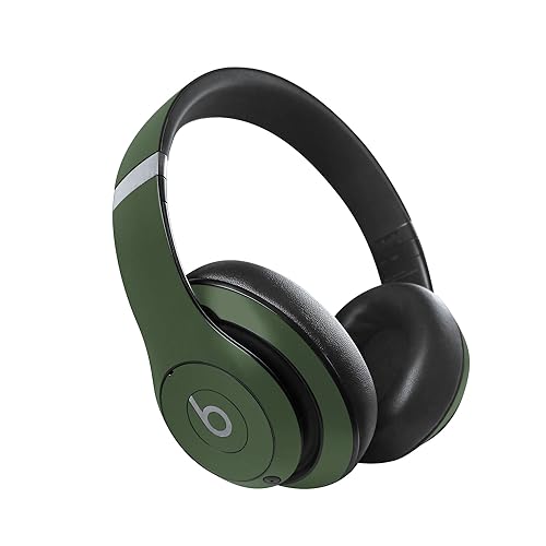Image of MightySkins Skin Compatible with Beats Studio Pro - Solid Olive | Protective, Durable, and Unique Vinyl Decal wrap Cover | Easy to Apply, Remove, and Change Styles