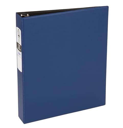 Avery Standard 3 Ring Binder 1.5 Round Rings 275-Sheet Capacity 2.1 Inch Wide Spine 1 Blue Binder Ideal for Lightweight Organization and Occasional Referencing (03400)