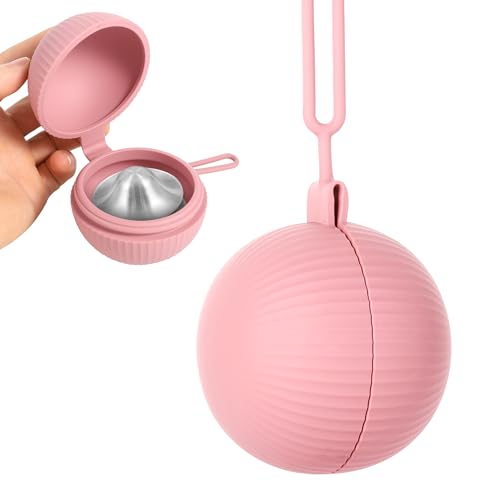 Image of lasuroa Baby Dummy Case, Silicone Ball Shaped Dummy Holder Box for Silverette, All-Round Baby Nipple Holder, Nursing Cup Container Storage Box Bag Protector for Nursing Newborn Protect Store Mom(Pink)