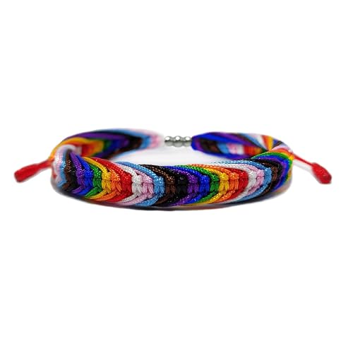 LAMIBEE Bisexual Pansexuality LGBT Proud Love Tibetan Wrist Wrap Bracelet | Amulet and Boho Rope Bracelet Bangles for Women Men Thread for Him and Her