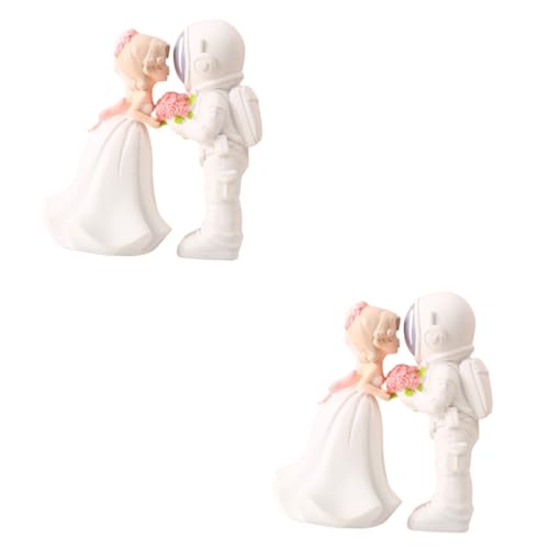 ibasenice 2 Pares Adornos Topper De La Torta De Pareja Escultura De Novios Tortas De Aniversario Arte De Pareja Romántica Aniversario Boda Estatua Marioneta Amantes Blanco Resina Delicado