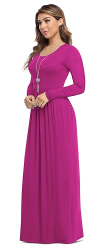 Image of VIISHOW Women's Long Sleeve Loose Plain Maxi Dresses Casual Long Dresses with Pockets