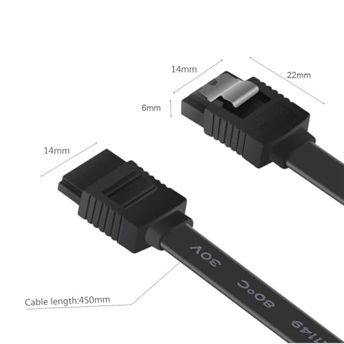 Cable SATA III 6Gbps Recto 18 pulgadas Negro miniatura 4