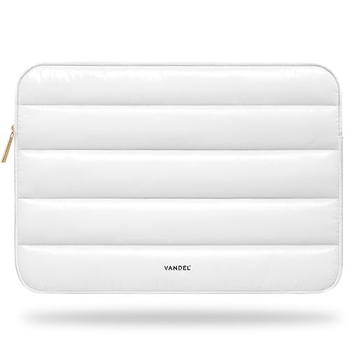 Funda para portátil hinchada Vandel de 13 a 14 pulgadas acolchada color blanco