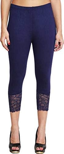 MOOLYAVAAN Products Lace Capri Leggings for Women | PlusSize Stylish Net Capri for Girls(Size-Small to Medium) (Navy Blue)-image-26