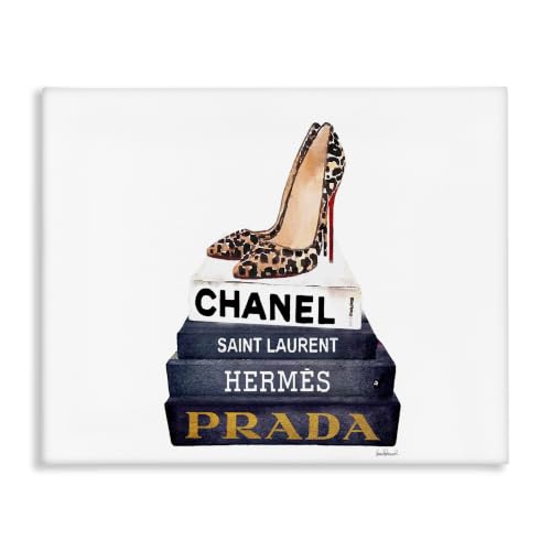 Stupell Industries Glam Fashion Bookstack, 16 x 20 Inch Canvas Wall Art