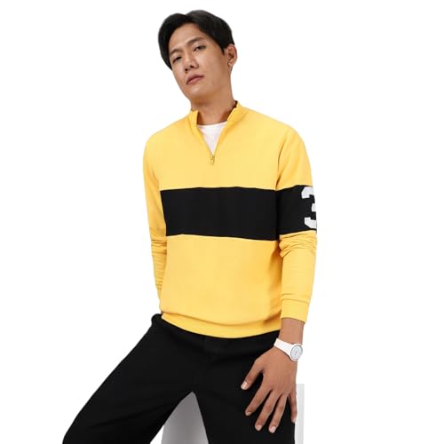 Image of Urbano Fashion Men's Cotton Color Block Sweatshirt