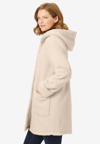 Woman Within Plus Size Short Hooded Berber Fleece Jacket3