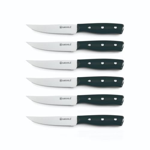 Set de 6 couteaux à steak en acier noir -
