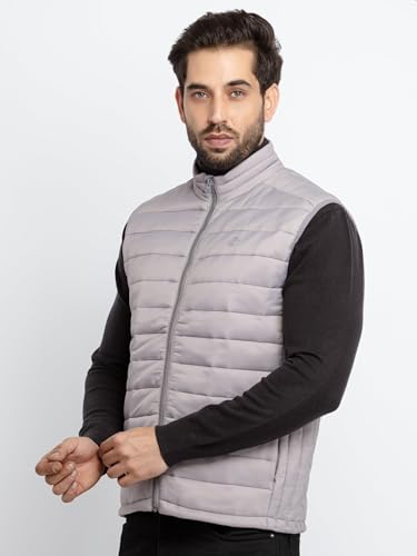 Image of Status Quo Mens Quilted High Neck Sleeveless Jacket