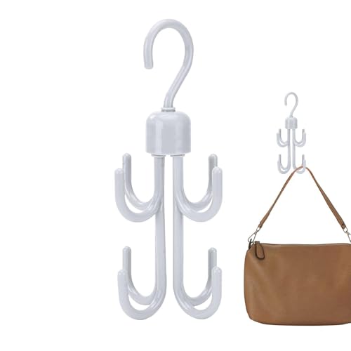 Colgador De Cinturones | Percha Giratoria de 4 Ganchos Robusta y de 360 Grados para Estantes,Organizador para Sudaderas - para Toalla, Abrigo, Sombrero, Bufanda, Bolso Y Corbatas