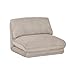 sweeek Poltrona Convertibile Velluto a Coste Grosse Coste 1 Posto, Cosy, Beige, 209x78x58 cm immagine