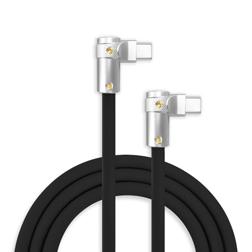 chubbycable 240W Charging Cable 90° USB C to C Cable, Black, 19.6FT