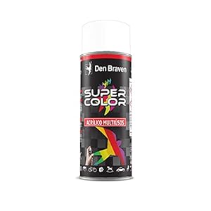 Den Braven Super Color Acryl-spuitverf, wit, 400 ml, zwart