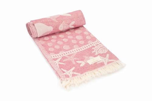 SunKiss Dubai Turkish Beach Towel large size 100x180cm 100% Cotton Ultra soft and Quick Dry Lightweight and Sand Free Perfect for Travel & Beach Eco-friendly (Plum Stars)