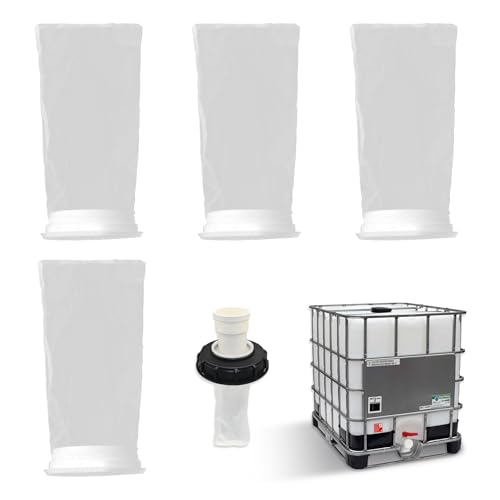 4 Stück IBC Tank Filter Deckelfilter Abwaschbarer Nylon Deckelfilter mit 100 Mesh für Regenwassertank IBC Container & Tonnenfass | IBC Tank Zubehör & Ersatzfilter