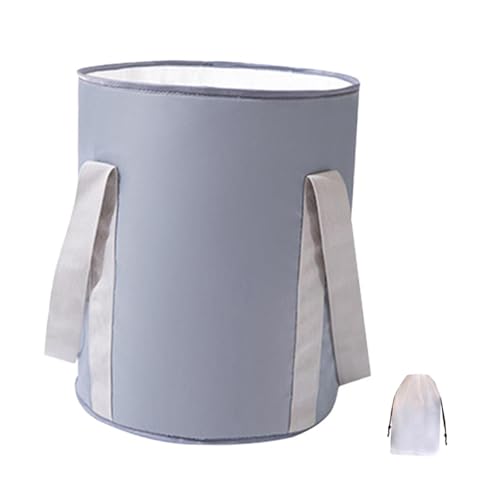 KiBcsLic Cubeta Plegable para Baño de Pies Portátil Fabricada en Oxford y Aluminio con Diseño Plegable y Bolsa de Almacenamiento Fácil de Limpiar y, Gris, L
