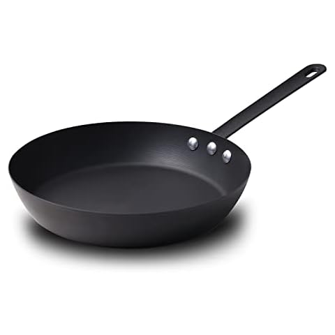 Letschef Coating-Free Carbon Steel Pan Durable 10 Inch Frying Pan, Pans For Cooking Delicious Meals, Oven Safe, Induction Compatible Pfoa Free Cover