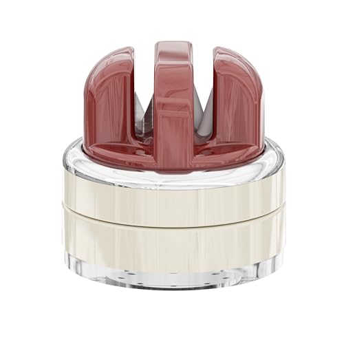 Kitchen Knife Sharpener with Suction base for Hands Free,Compact Pocket Knife Sharpeners,All-in-one Professional Knife Sharpener Tool Suitable for: Kitchen Knives,Cleaver,Fruit Knives(Red)