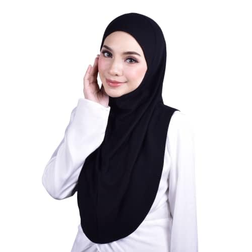 Mu Lan 1-Pleated Instant Hijab | Handmade from Rib Cotton | One Piece Easy Slip On Practical and Comfortable(L Size)3