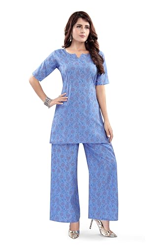 Image of Mom&Bae Women's Pure Cotton Printed Lounge Wear Comfy Night Suit Co-ord Set