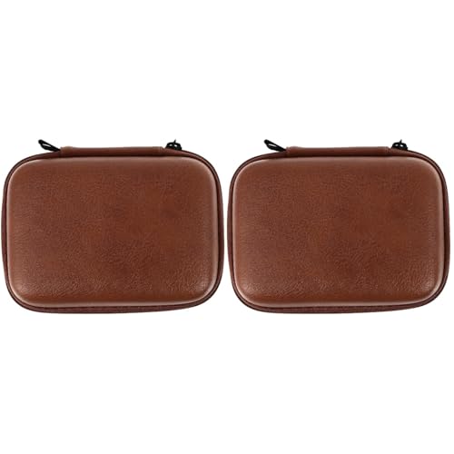 OSALADI 2Pcs Earbud Case Hard,Cable Headphones Small Hard Case,Storage Bag,Electronics Accessories Bag for Headphone,Earphone Carrying Case,Pu Leather