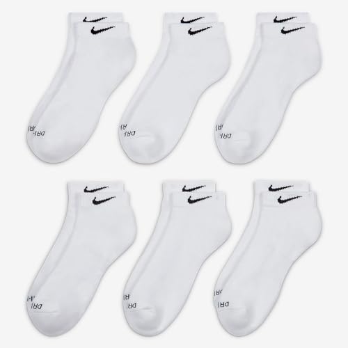 Image of Men's Nike 6-pack Everyday Plus Cushion Low-Cut Training Socks SIZE 8-12 (X-LARGE) (WHITE) (SX7042)