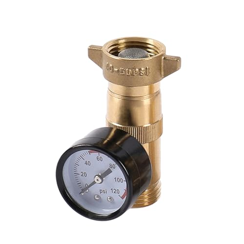 kobeIeen Brass Water Pressure Regulator Suitable for Caravans Trailers 3/4 Inch Leadfree Protective Pipeline with Instruments