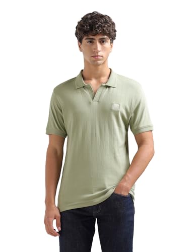 Image of Flying Machine Men's Regular Fit Polo T-Shirt | Self-Design Pattern