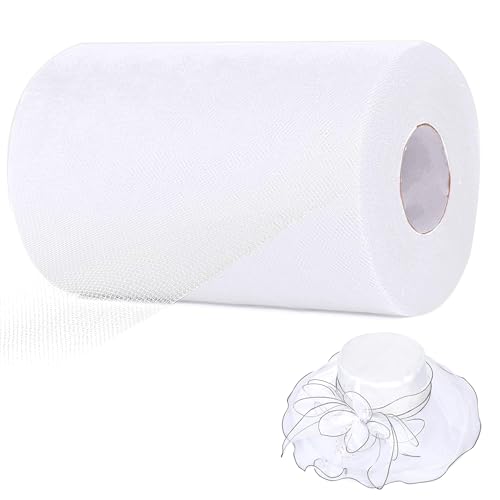 Rouleau en tulle Décoration 15cm x 91,4m Tulle Rouleau pour Tutu Banquet Mariage Artisanat DIY Blanc