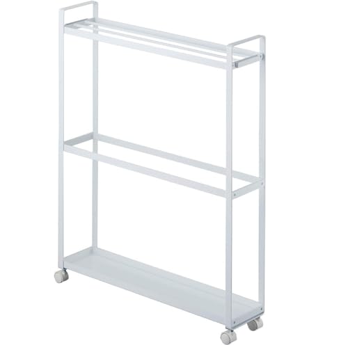 TOTIKI Toallero De Pie Soporte Independiente De La Toalla del Metal del Cuarto De Baño del Balanceo del Carro del Estante De Toalla con El Estante del Almacenamiento Soporte Toallas Baño(White)