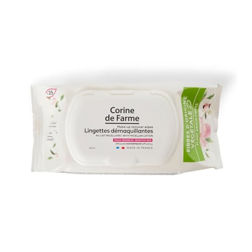 Corine de Farme - Lingettes Démaquillantes Micellaires x 25 - Apaisantes, Hydratantes, Waterproof...