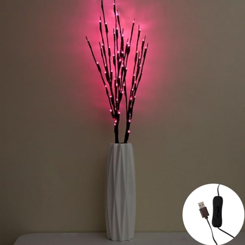 Image of Ulalaza 30.3'' 6 Branches 120 LED Bulbs Twig Lamp USB Operated LED Lighted Willow Branches Vase Fillers Use for Christmas Home Party Decoration Indoor Outdoor