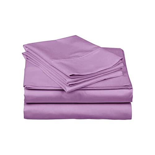 LAZY COOK Parure de draps - Parure de lit - 4 pièces - Couleur unie super douce - 1 draps/1 comptoir/2 taies d'oreiller pour la maison, l'hôtellerie etc... (180 cm, Taro violet)