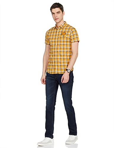 Image of Spykar Men's Checked Slim Fit Shirt