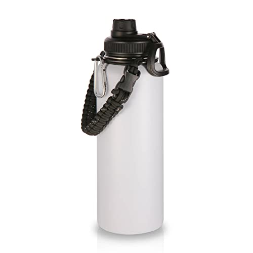 Volhoply 1200ml Insulated Water Bottles Paracord Handle, Stainless Steel Sports Bottle with Spout Lid