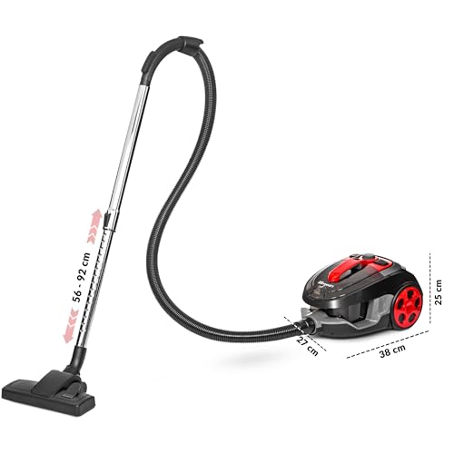 LEHMANN Typhoon beutelloser Staubsauger 4000 Watt | beutellos Zyklon Staubsauger mit Set von Aufsätzen | leistungsstarker Staubsauger mit Düsensatz | HEPA Filter, Turbobürste, Staubbehälter 2,5L