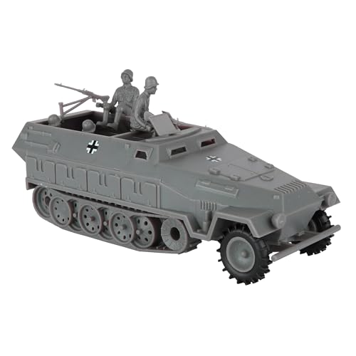 BMC CTS WW2 German Hanomag Halftrack - 5pc Gray Plastic Army Men Armored Vehicle