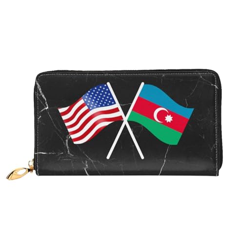 American And Azerbaijan Flag Wallet Card Bag2