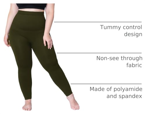 Image of SHAPERMINT High Waisted Tummy Control Compression Leggings for Women - Petite to Plus Size Womens Leggings Non See Through