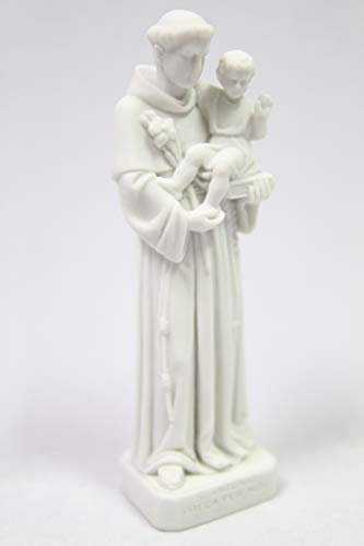 Estatua blanca de San Antonio de Padua 6 pulg miniatura 2
