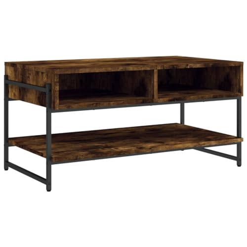 Table basse rectangulaire chêne fumé 90 cm et table d'appoint robuste Tidyard - 3