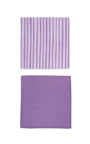 Image of Muslin Baby Washcloths -%100 Organic Turkish Cotton - Natural Baby Wipes - Newborn Essentials Registry for Baby Boys Girls - Ultra Soft Absorbent - 10 Pack - 9 inch X 9 inch (Purple)