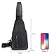 Aucuu Brusttasche Herren, Umhängetasche Sling Bag, Oxford-Tuch Crossbody Bag mit USB-Ladenanschluss, Schultertasche Wasserdichte Umhängetaschen Handtasche Herren für Sport Radfahren Arbeit Reisen