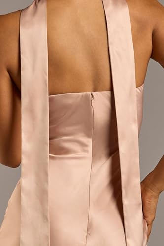 David's Bridal Strapless Charmeuse Sheath Dress with Scarf4