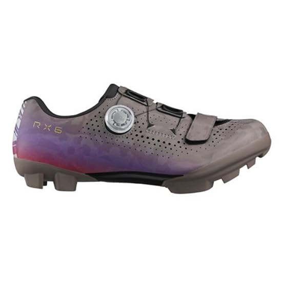 Zapatillas de ciclismo RX600 mujer con ajuste ergonómico, diseño gris morado talla 37